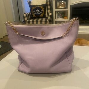 Purple Torey Burch Hobo style bag